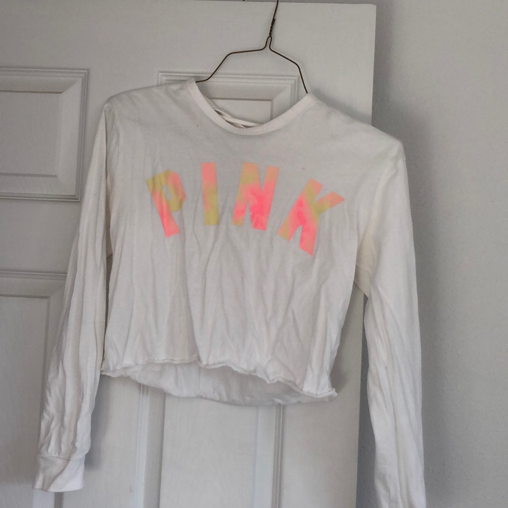 PINK long sleeve crop